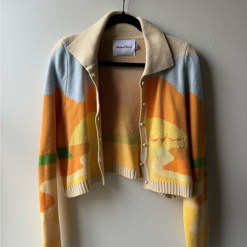 House of Sunny Multicolor Cropped Cardigan